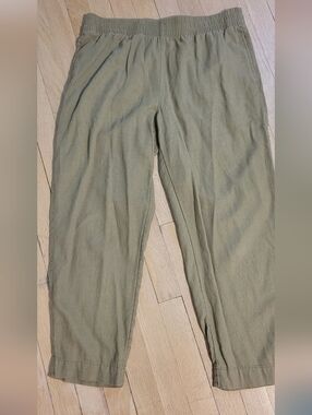 Old Navy Olive / Army Green Linen Straight Leg Summer Pants Sz. L